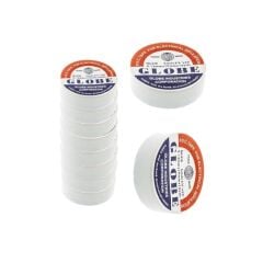GLOBE MARKA BEYAZ 0.13MM*19MM*10YRD İZOLE BANT ( 10 LU PAKET )