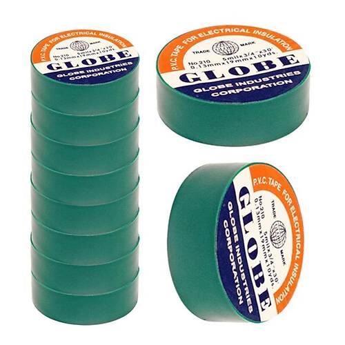 GLOBE MARKA YEŞİL 0.13MM*19MM*10YRD İZOLE BANT ( 10 LU PAKET )