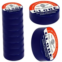 Globe Marka Mavi 0,13 mm × 19 mm × 10 yarda İzole Bant (10'lu Paket)
