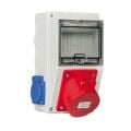 1Ad. 4x32A IP44 Eğik Makine Prizi Önde +  2Ad. 1x16A IP44 Pano Prizi Yanda