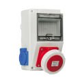 1Ad. 3x16A IP67 Eğik Makine Prizi Önde +  2Ad. 1x16A IP66/68 Pano Prizi Yanda