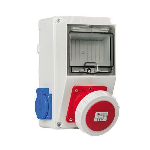 1Ad. 5x32A IP67 Eğik Makine Prizi Önde +  2Ad. 1x16A IP66/68 Pano Prizi Yanda