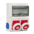 2 adet 3 × 16 A IP44 Eğik Makine Prizi Önde + 2 adet 1 × 16 A IP44 Pano Prizi Yanda