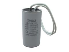 Zheli 3 MFD 450 V 25 × 49 Kablolu Daimi Devre Kondansatör