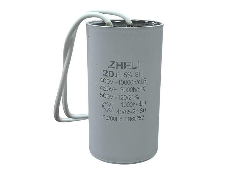 Zheli 20 MF 450V 38x70 Kablolu Daimi Devre Kondansatör