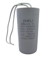 Zheli 45 MF 450 V 45 × 92 Kablolu Daimi Devre Kondansatör
