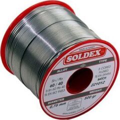 Soldex 60-40 Lehim Teli 500 Gr - Sn:60 / Pb:40 0,75mm  500gr