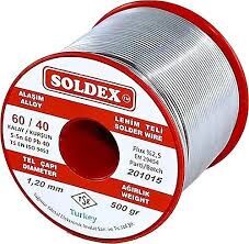 Soldex 60-40 Lehim Teli 500 Gr - Sn:60 / Pb:40 1,2mm 500gr