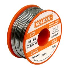 Soldex 60-40 Lehim Teli 200 Gr - Sn:60 / Pb:40 1,6mm 200gr