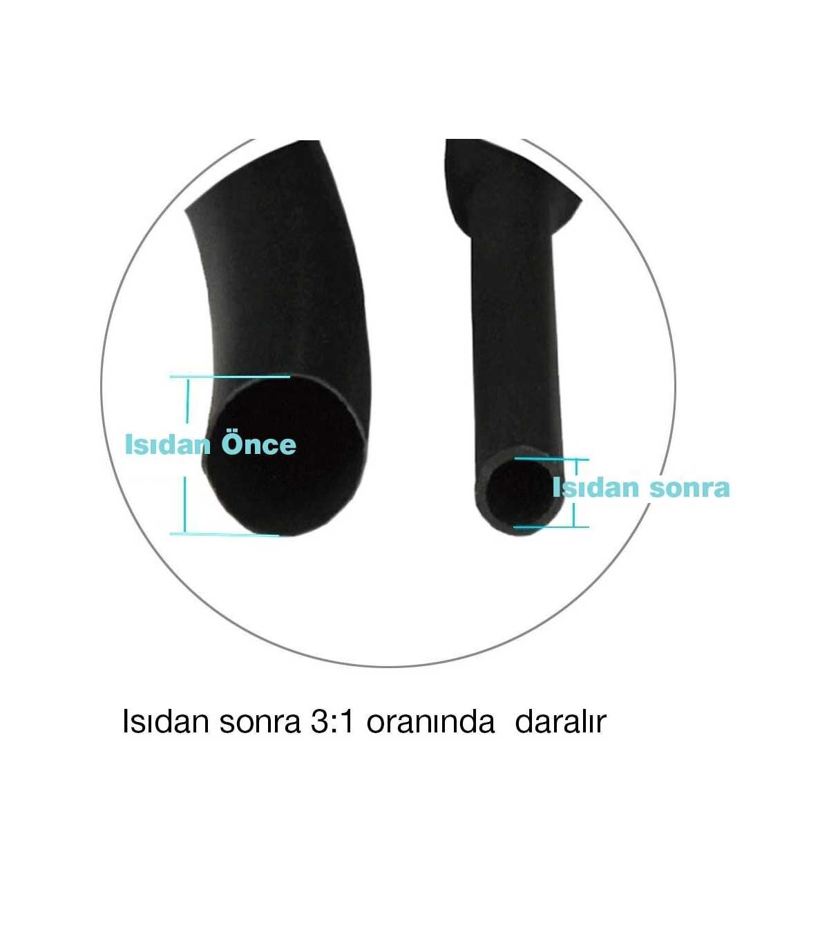 4,8/1,5 mm İçi Yapışkanlı Daralan Makaron (1,22cm)